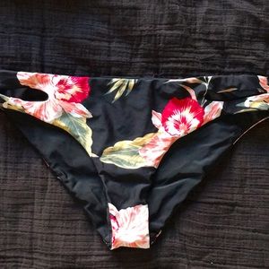 Black floral bikini bottoms